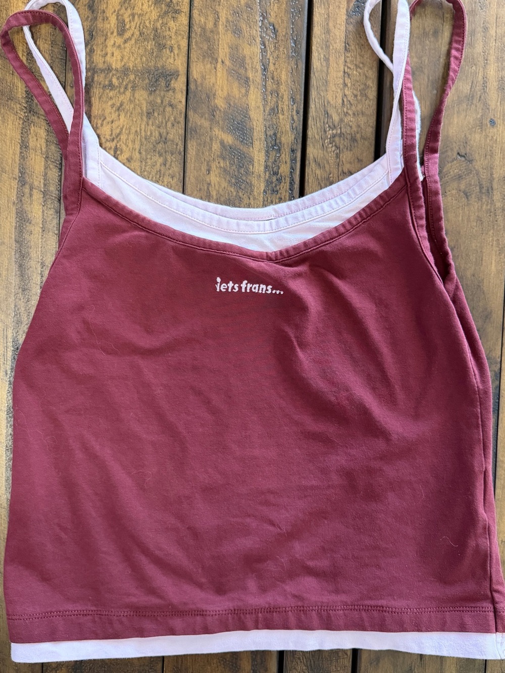iets frans… Maroon Layered Cami Tank Top